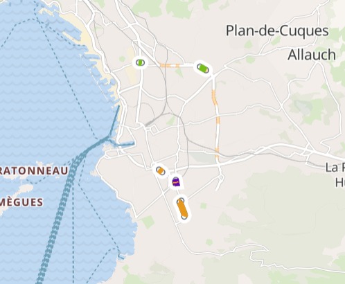 Aménagements cyclables réalisés à Marseille au cours de l’année 2025, soit 1.9km de nouvelles voies. © Collectif Vélos en Ville