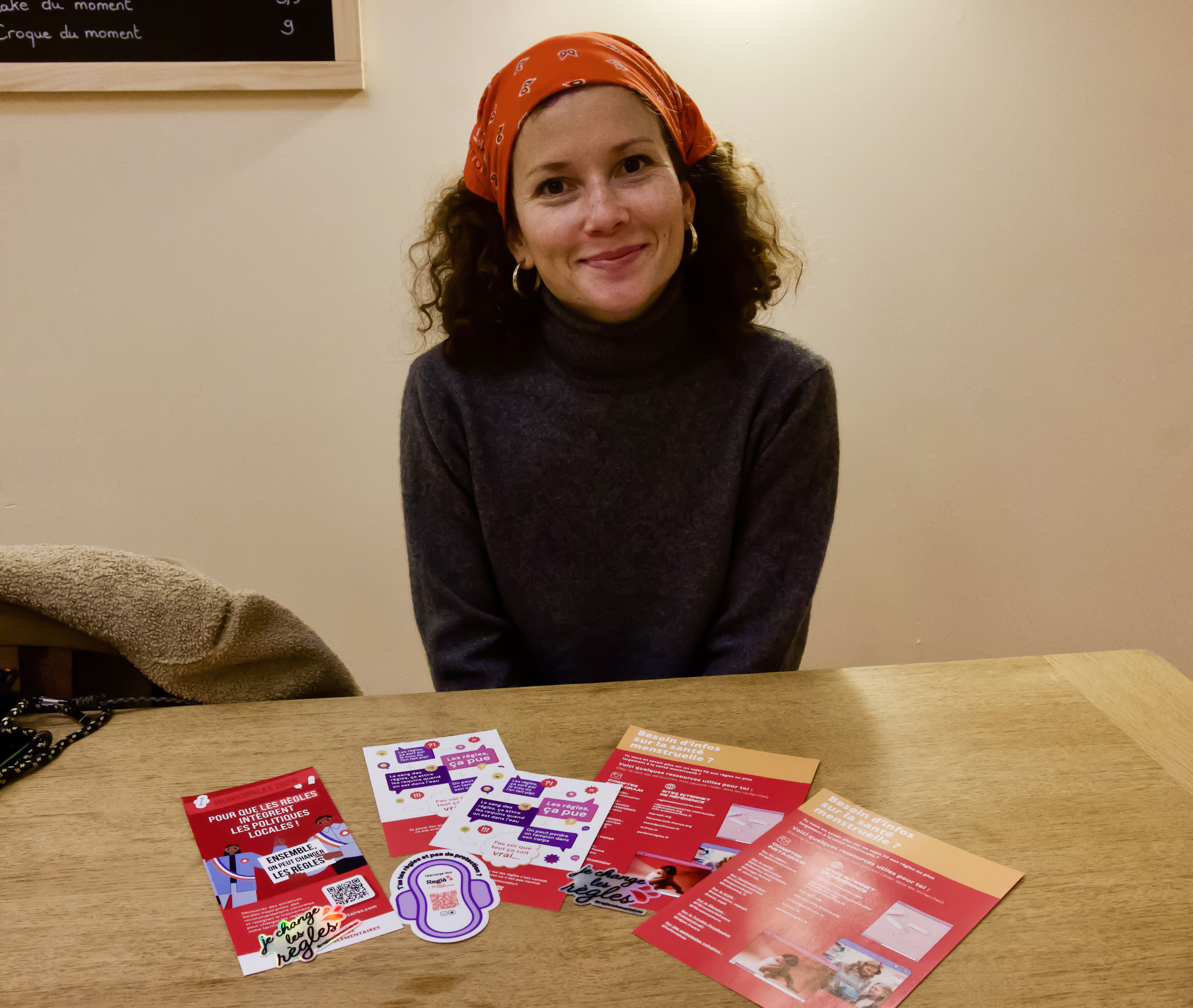 The Règles Elementaires’goal is ‘to make it clear that this is a public health issue’ as recalled by Florence Lépine, head of the association in Provence-Alpes-Côte d’Azur. Photo : Clara Gazel